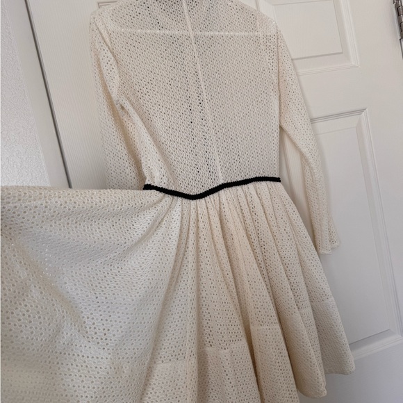 Maje Cream Lace Dress with Black Detailing - Picture 6 of 6